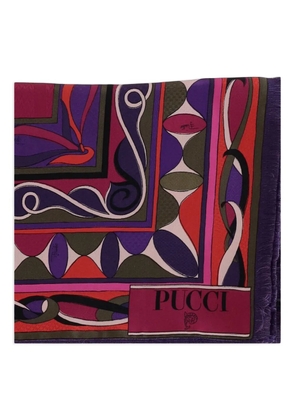 PUCCI geometric-print frayed scarf - Purple