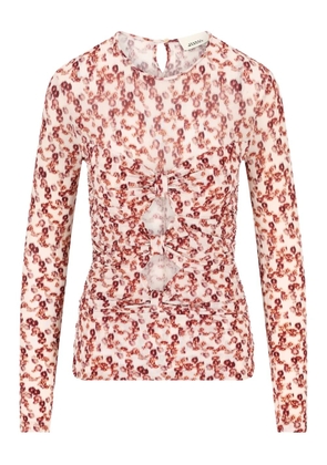 ISABEL MARANT floral-print tie-back top - Red