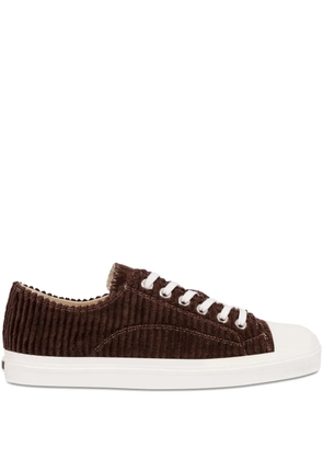Moschino corduroy lace-up sneakers - 30A MARRONE