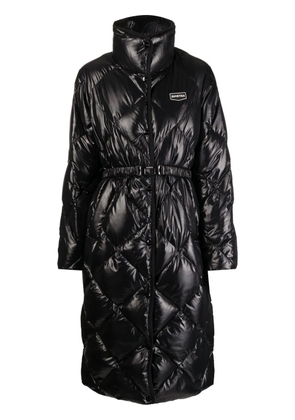 Duvetica quilted logo-patch coat - Black