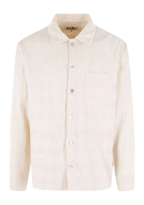 Kartik Research crochet-collar cotton shirt - Neutrals