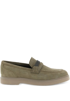Brunello Cucinelli monili-detail suede loafers - Green