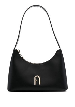 Furla logo-plaque leather shoulder bag - Black