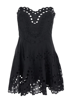 Charo Ruiz Ibiza embroidered shirred mini dress - Black