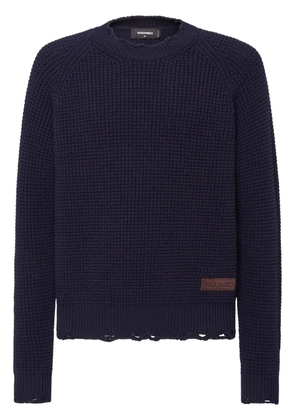 DSQUARED2 logo-patch knitted jumper - Blue