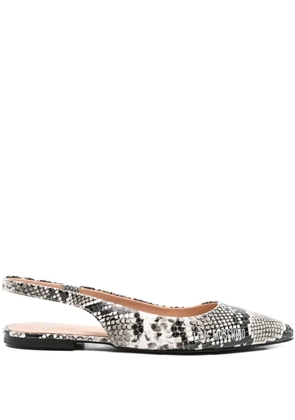Love Moschino slingback snakeskin-effect ballet flats - Black
