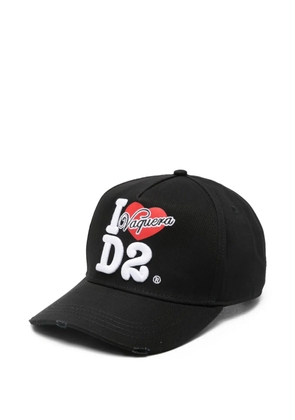 DSQUARED2 distressed logo cap - Black