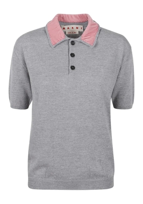 Marni velvet collar polo - Grey