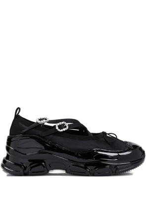 Simone Rocha crystal-embellished ballet flats - Black