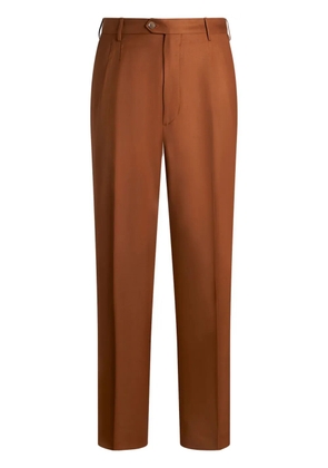 ETRO pleated straight-leg trousers - Brown