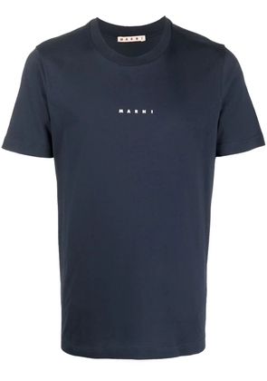 Marni logo-print cotton T-shirt - Blue