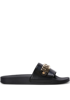 Moschino logo-plaque slides - Black