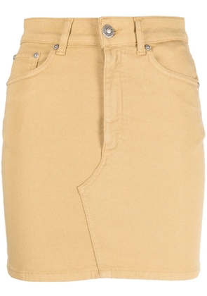 DONDUP logo-patch denim shirt - Yellow