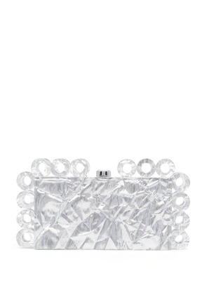 Cult Gaia Harlow chunky-crystal clutch bag - Silver