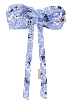 ETRO floral-pattern knot-detailed hairband - Blue