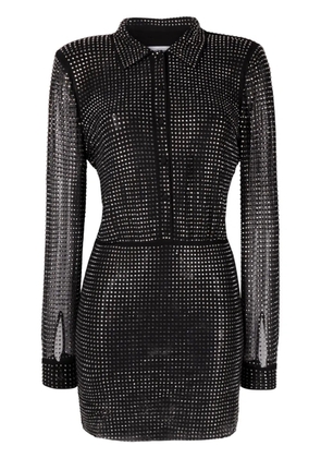 Self-Portrait rhinestone-embellished minidress - Black