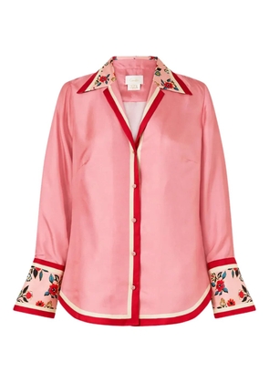 Camilla floral-print silk shirt - Pink