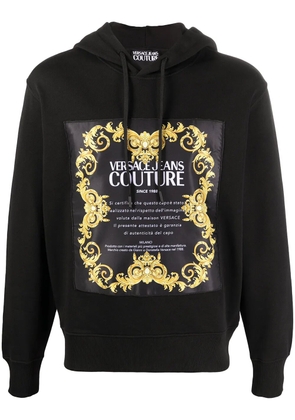 Versace Jeans Couture Baroque logo printed hoodie - Black