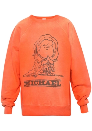 SAINT MXXXXXX graphic-print cotton sweatshirt - Orange