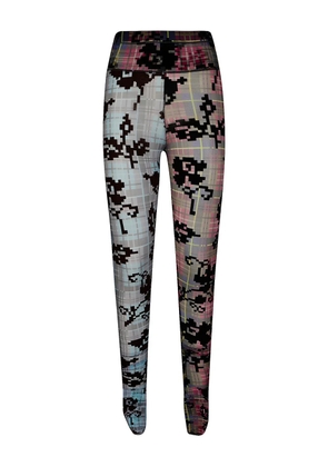 Chopova Lowena mesh checked leggings - Grey