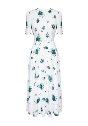 POST MERIDIEM floral-print midi dress - White