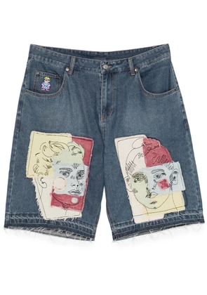 KidSuper patch-detail shorts - Blue