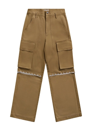 AREA crystal-embellished cargo pants - Brown