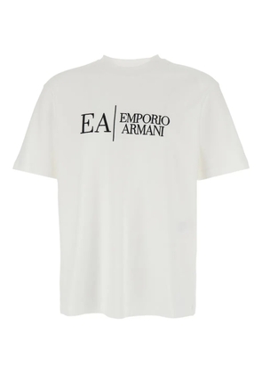 Emporio Armani crew-neck logo-embroidery T-shirt - White