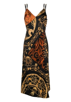 Marine Serre Ornament Jewelry-print regenerated-silk dress - Black
