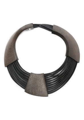 Monies Brisa wood necklace - Black