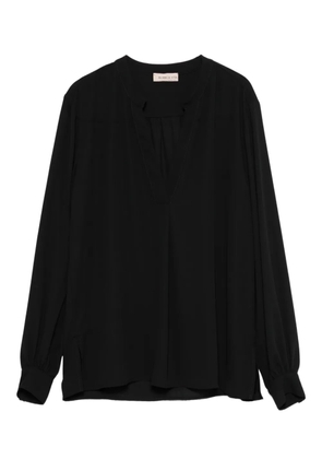 Blanca Vita V-neck long-sleeve blouse - Black