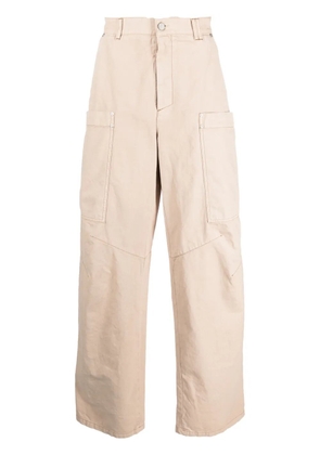 Palm Angels wide-leg cotton cargo trousers - Neutrals
