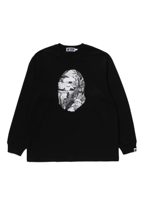 A BATHING APE® graphic-print long-sleeve T-shirt - Black