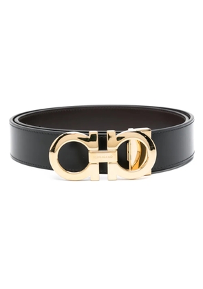Ferragamo Gancini-buckle leather belt - Black