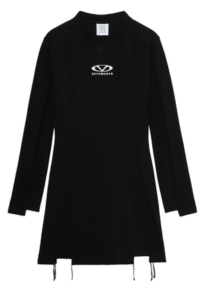 VETEMENTS logo-print mini dress - Black