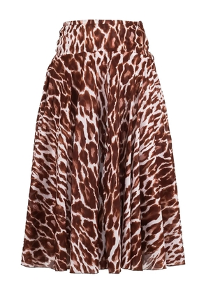 Samantha Sung Aster leopard-print midi skirt - Brown
