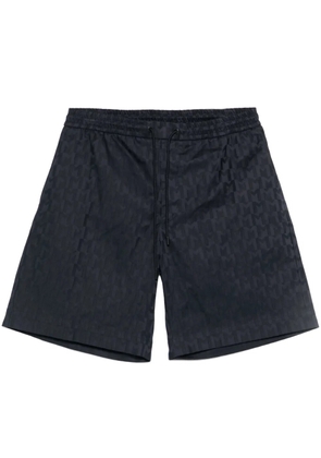 Moncler monogram-jacquard shorts - Blue
