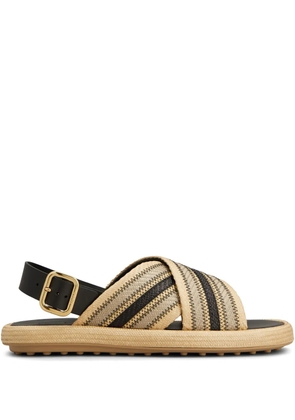 Tod's two-tone woven sandals - Neutrals
