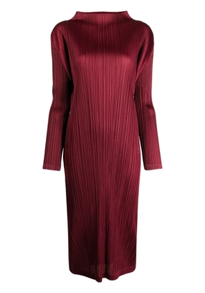 Pleats Please Issey Miyake October pleated midi dress - Red