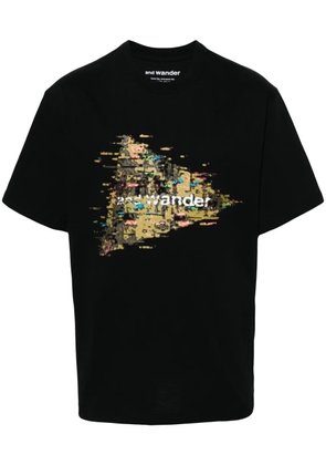 and Wander logo-print jersey T-shirt - Black