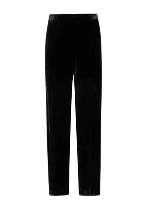 Bianco Levrin velvet elasticated-waist trousers - Black