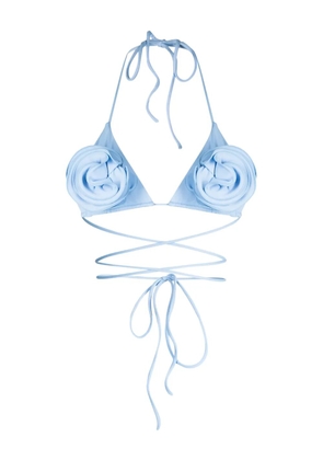 Magda Butrym floral-appliqué bikini top - Blue