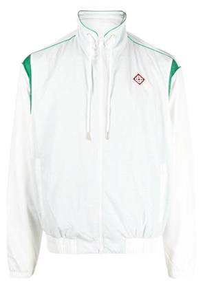 Casablanca perforated panelled track jacket - White