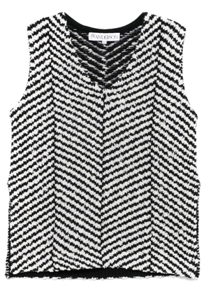 JW Anderson chevron-knit top - Black