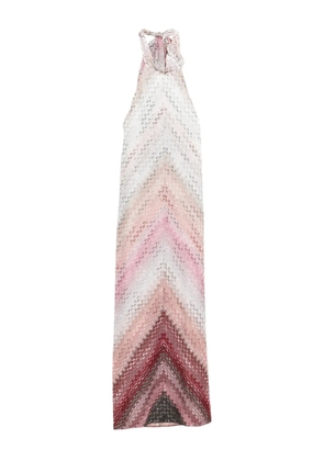 Missoni chevron highneck maxi dress - Pink