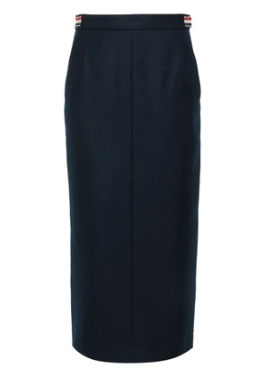 Thom Browne high-waist wool midi skirt - Blue