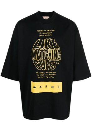 Marni slogan-print cotton T-shirt - Black