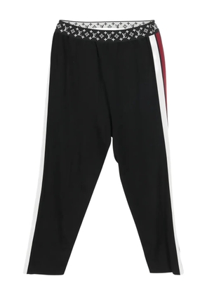 Louis Vuitton Pre-Owned monogram-waist side-stripe trousers - Black