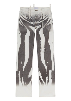 The Attico abstract-print jeans - Grey