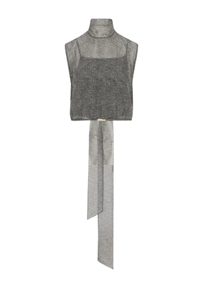 Gucci sleeveless bow-detail blouse - Grey